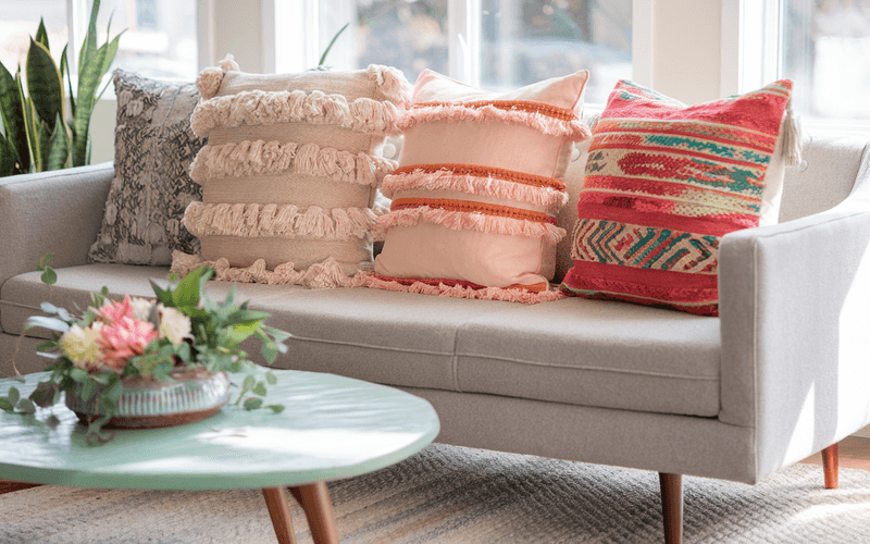 Swap Polyester Throw Pillows for Textured Covers