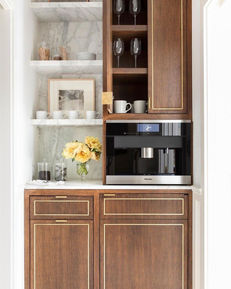 24 Clever Upgrades Designers Swear By For A High-End Kitchen Vibe - Decor Hint Built-In Coffee Station