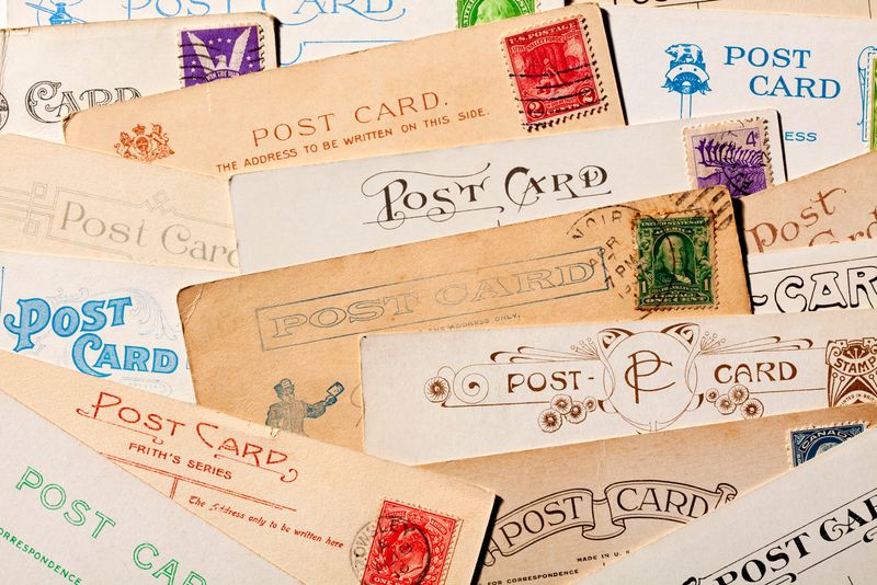 Non-Rare Postcards And Stamps