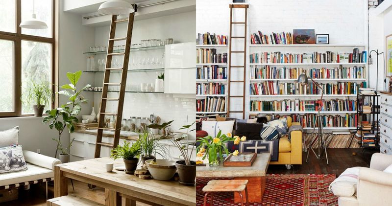 Real Estate Experts Say These Decor Trends Boost Home Sales, Available For A Limited Time - Decor Hint Library Ladders In Unexpected Rooms