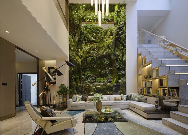 20 Modern Living Room Ideas That Feel At The Cutting Edge Of Design, Yet Still Soft And Inviting - Decor Hint Biophilic Elements Bridge Nature and Technology