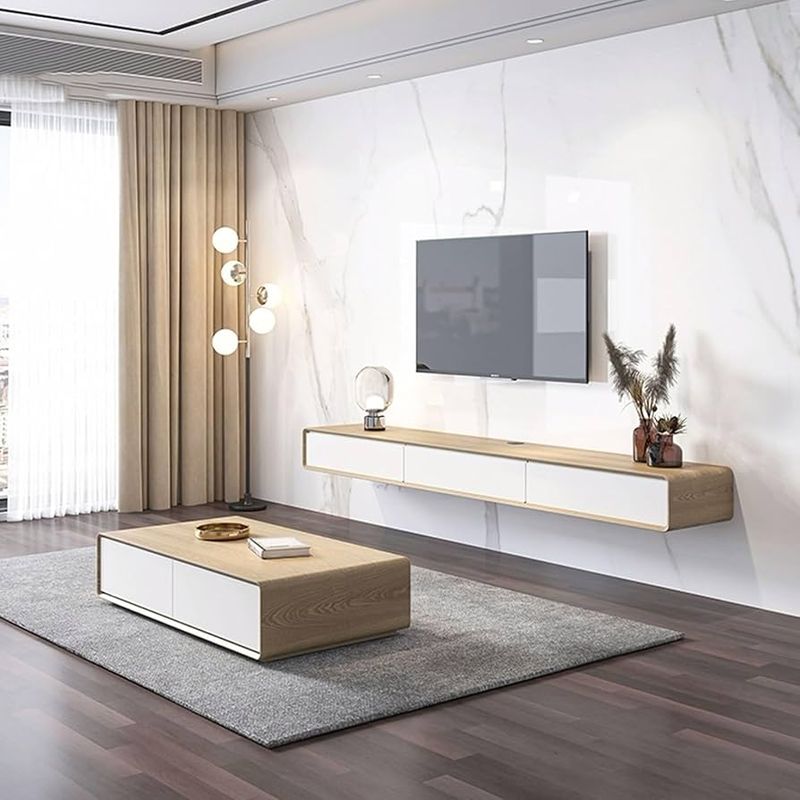 16 Tiny Room Layouts That Just Work - Decor Hint Floating TV Console with Storage Below