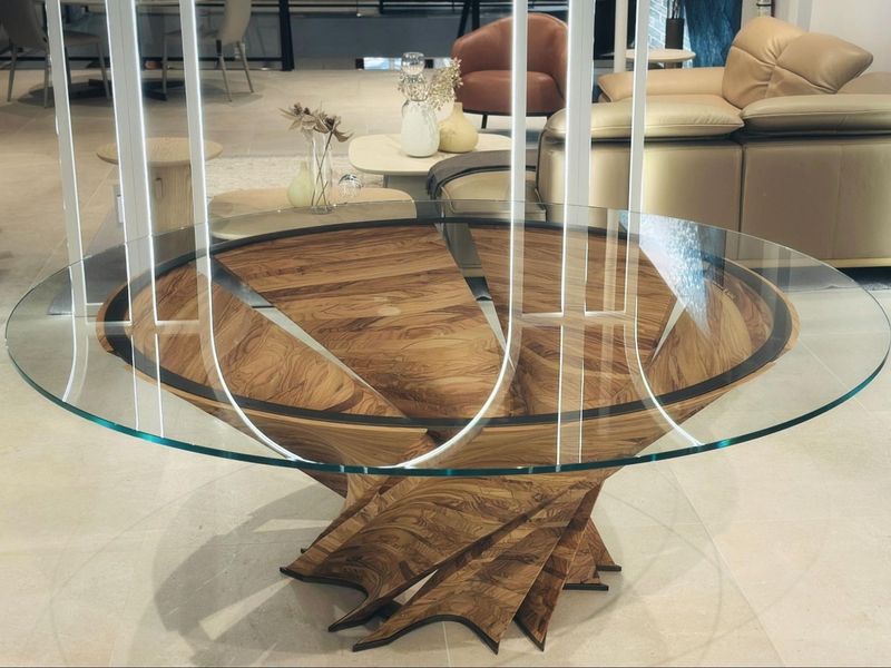Glass-top coffee tables with heavy bases