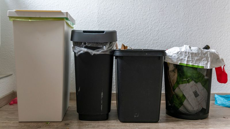 22 Items Designers Say Make Your Kitchen Look Cheap - Decor Hint Exposed Plastic Garbage Bin