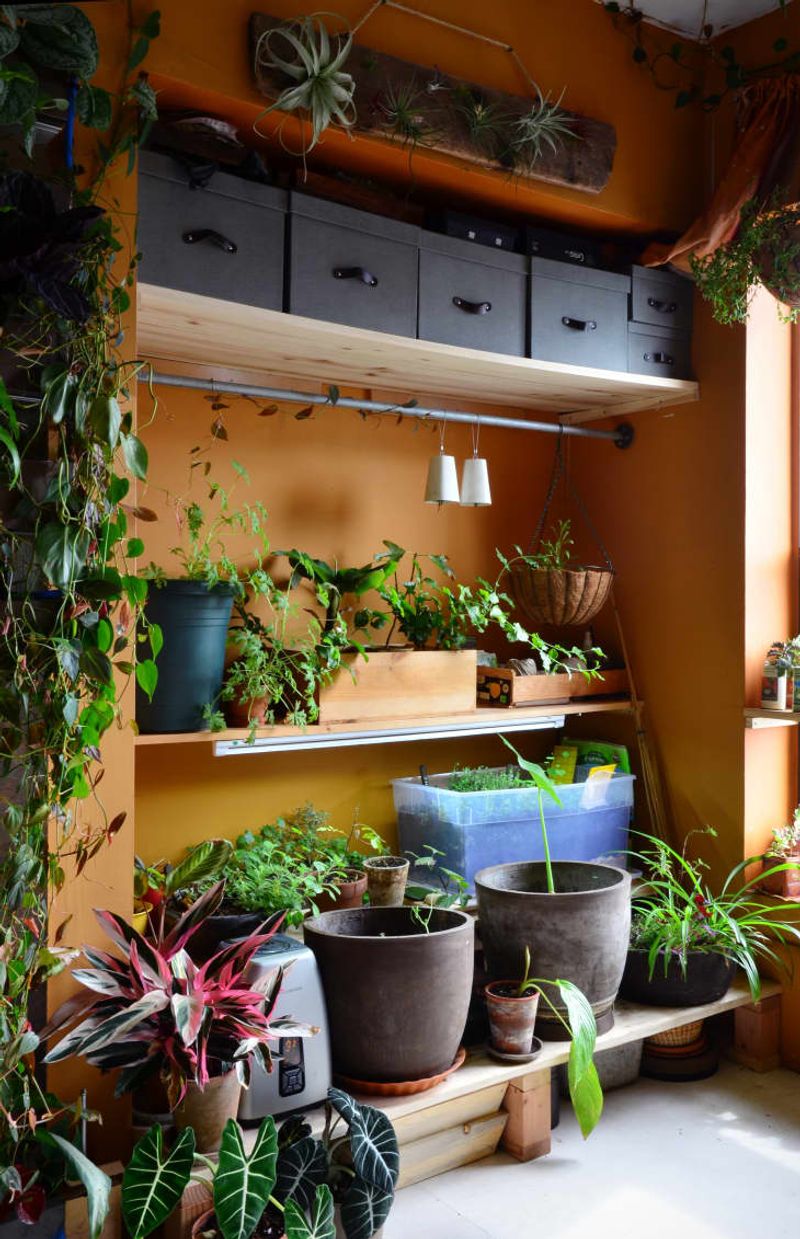 Set up a vertical herb garden in the kitchen