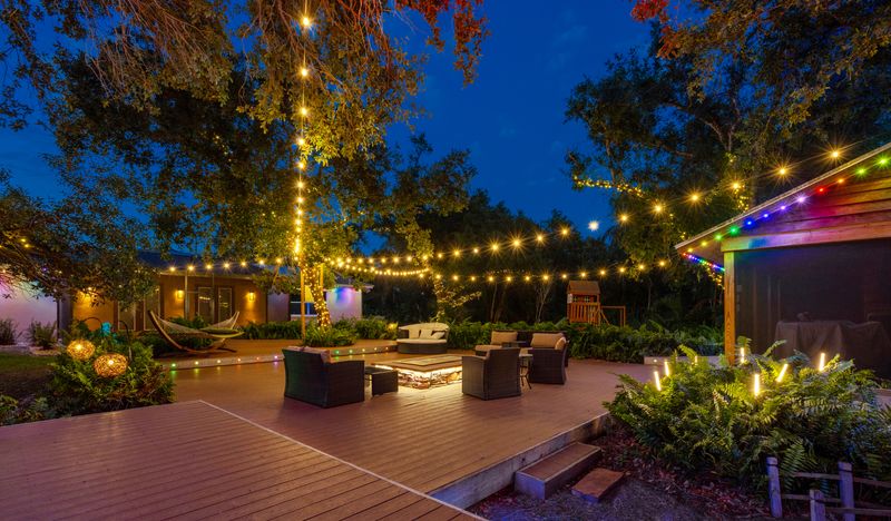 10 Outdoor Decorating Moves Texans Swear By This Year - Decor Hint String Lights Draped Across Patios