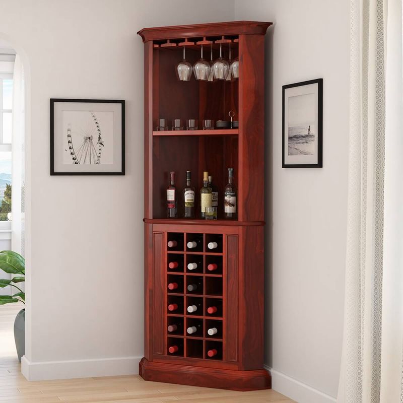 25 Corner Solutions That Turn Dead Space Into Your Favorite Spot - Decor Hint Corner Wine Rack