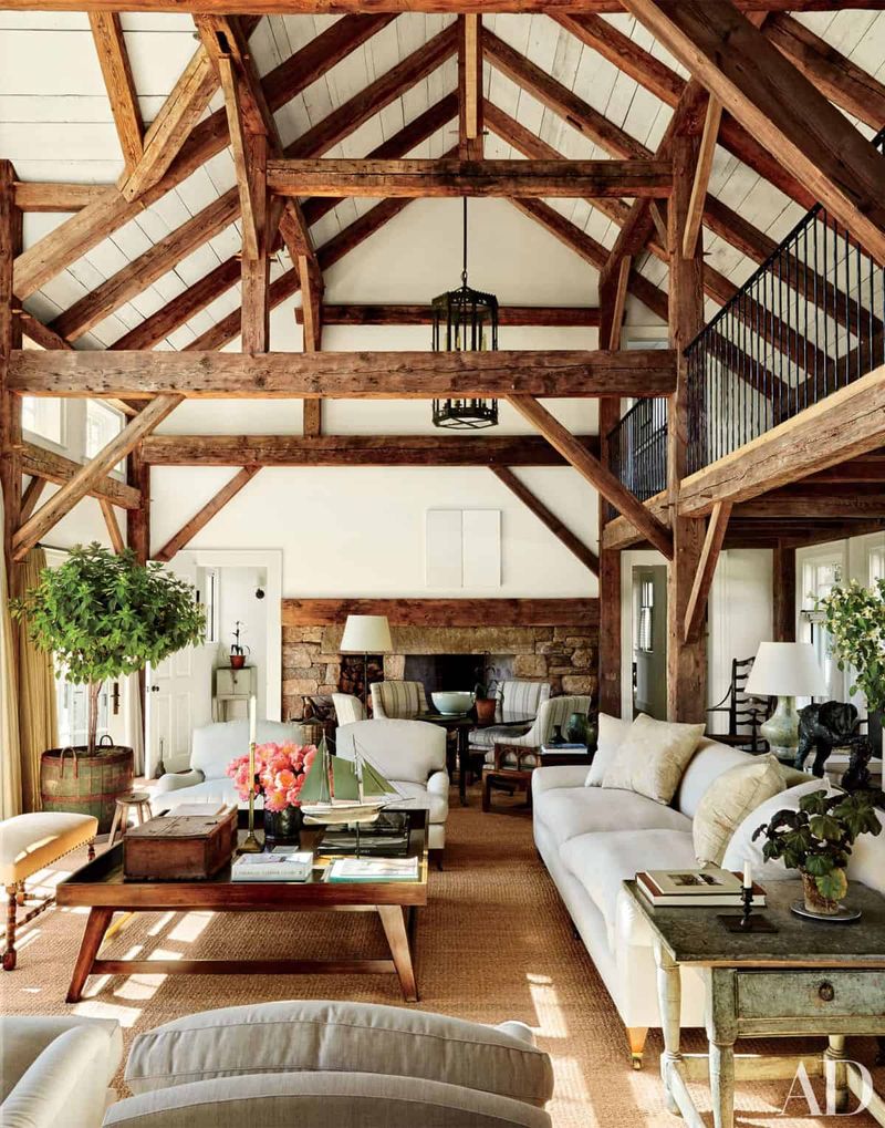 13 Living Room Elements That Bring Southern Charm To Texas Houses - Decor Hint Exposed Wood Ceiling Beams