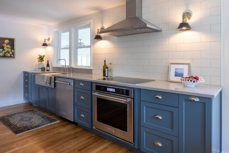 16 Colors To Paint Your Small Kitchen Cabinets That Aren't Just White - Decor Hint Slate Blue