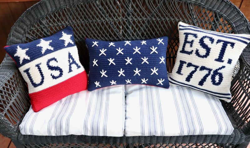 Patriotic Porch Pillows and Throws
