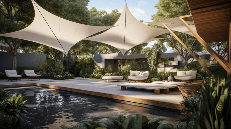 Create A Lush Escape 23 Gorgeous Designs For Small Backyards - Decor Hint Shade Sail Canopy