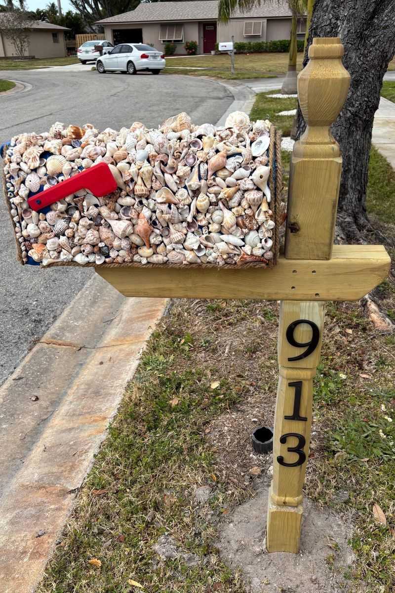 10 Coastal-Inspired Curb Appeal Ideas From Florida Homes - Decor Hint Coral Reef Mailbox