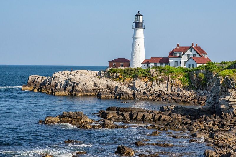 Lighthouse Keeper's Cottage on Maine's Rocky Coast