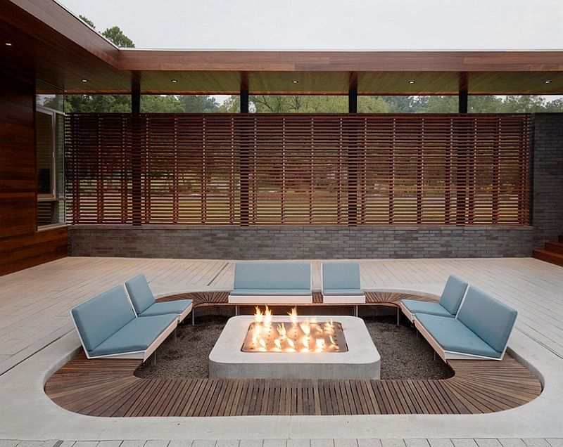 37 Stylish Poolside Designs That Make Everyday Feel Like Vacation - Decor Hint Sunken Conversation Pit With Fire Feature