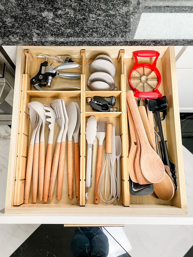 16 Kitchen Counter Decluttering Strategies - Decor Hint Use Drawer Organizers for Tools