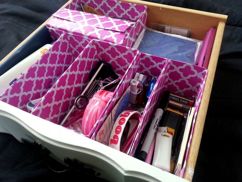 Drawer Dividers from Cereal Boxes