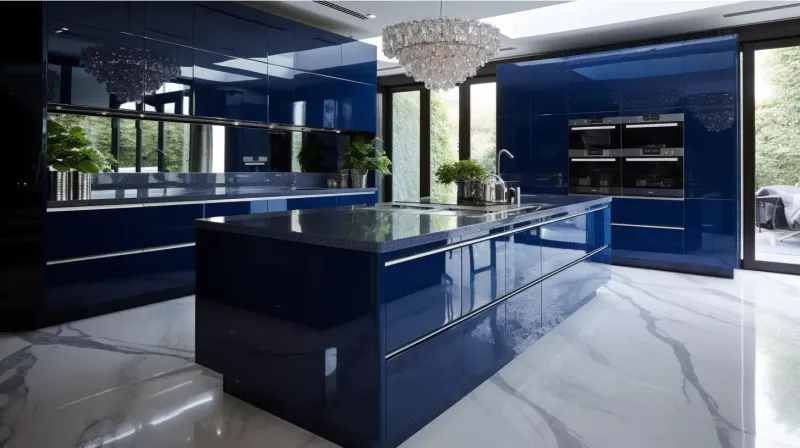17 Blue Kitchen Cabinets That Display Elegance And Good Taste - Decor Hint Sapphire Blue Modern Gloss