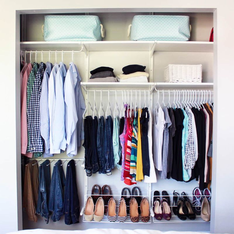 14 Smart Ways To Organize Small Spaces From A Stylish 350 Sq Ft NYC Apartment - Decor Hint Vertical Closet Systems