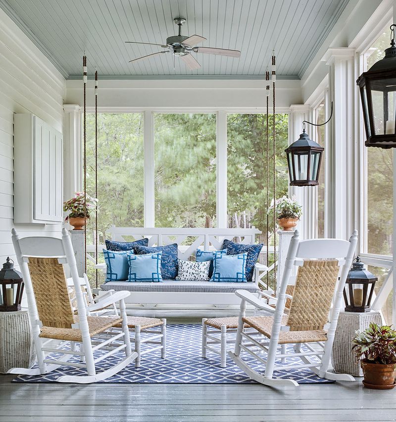 24 Screened-In Porch Ideas That Will Make Your Home The Ultimate Retreat - Decor Hint Rocking Chairs for Relaxing