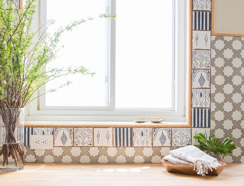 Busy Patterned Flooring Stepping Aside