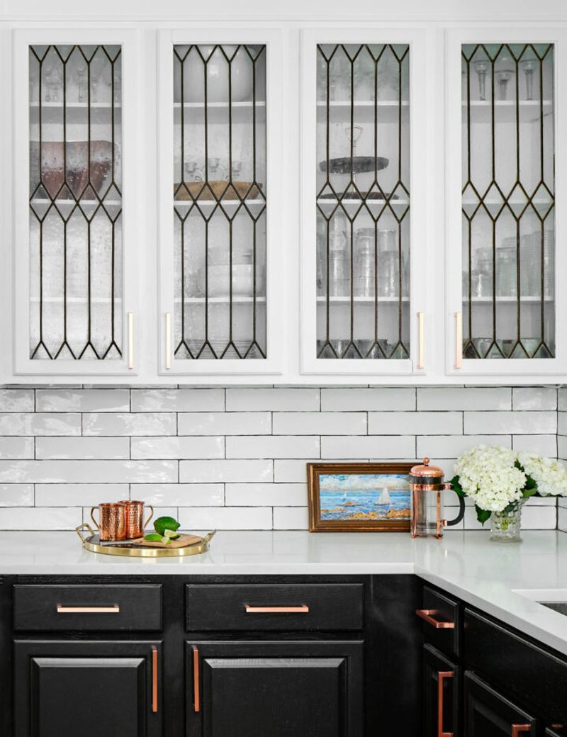 18 Examples Of The English Kitchen Style That's Replacing The Modern Farmhouse - Decor Hint Glass Cabinet Doors