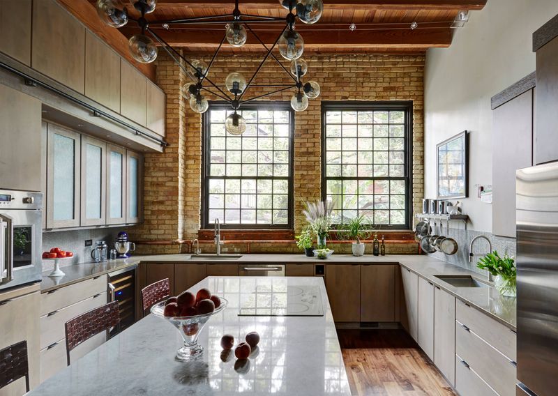 Industrial Lighting With Warm Finishes