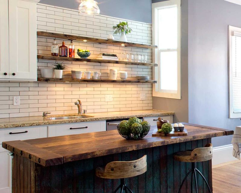 Open Shelving with Rustic Decor Accents