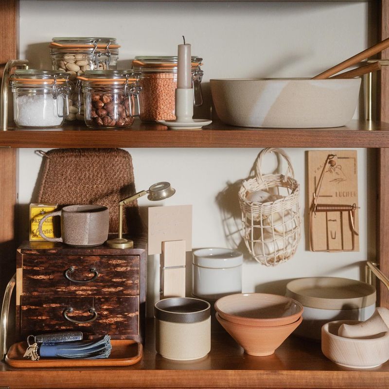 Inside The Timeless Elegance Of Connecticut Farmhouse Kitchens - Decor Hint Open Shelving with Stoneware and Pottery
