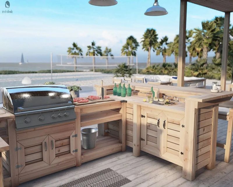 Rustic Wooden Grill Enclosure