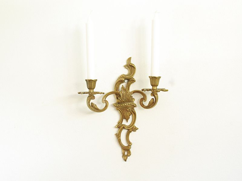 Brassy Candle Sconces