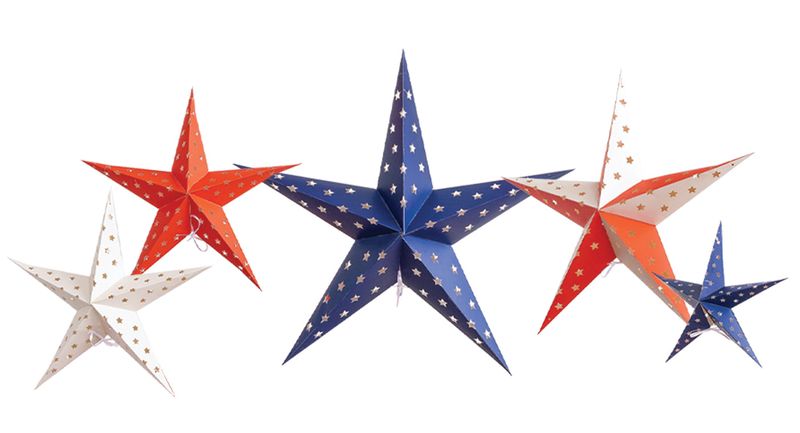 3D Paper Stars in Various Sizes