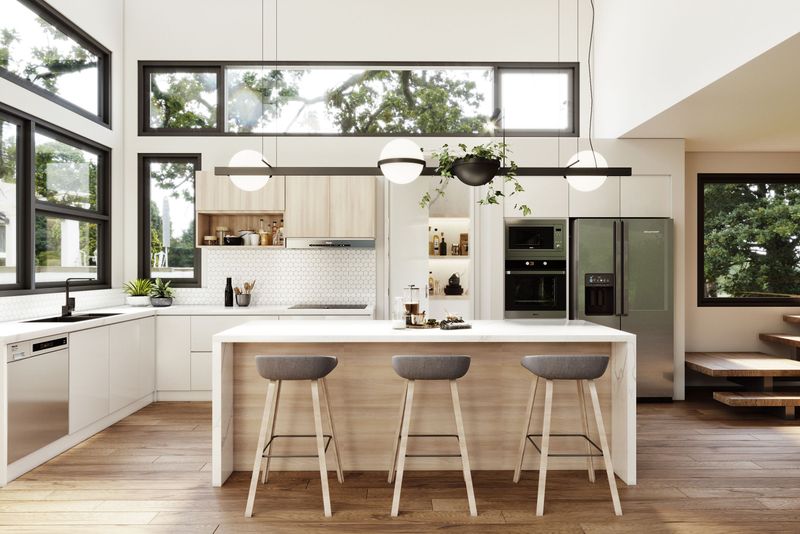 11 Of The Best Two-Bedroom Contemporary House Plans That Blend Style & Function - Decor Hint Corner Kitchen with Island Layout