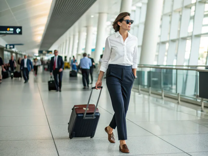 Office to Overhead Bin: Tailored Trousers + Statement Sunglasses