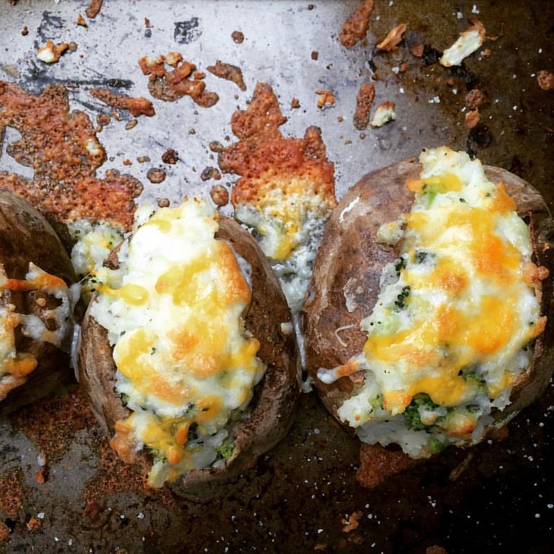 Cheesy Broccoli Stuffed Potatoes