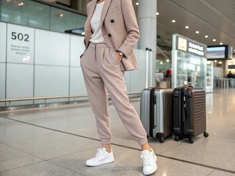 Business Casual Brilliance: Blazer + Joggers + Sneakers