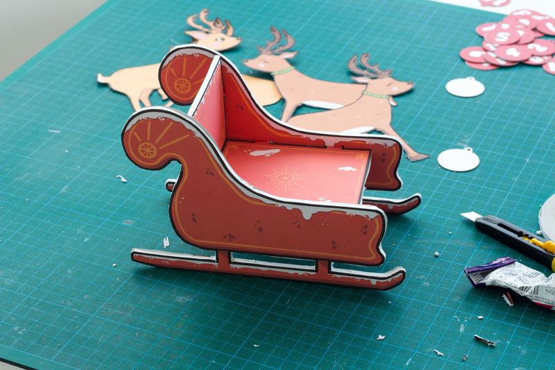 Santa's Sleigh Cardboard Craft