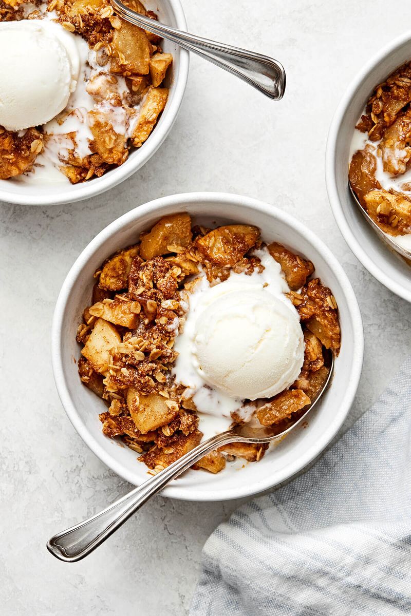 Apple Crisp with Ice Cream
