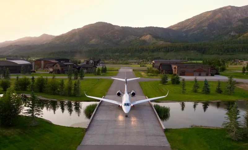 Alpine Airport And Small Town Sky