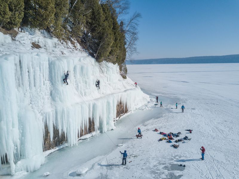 Michigan's Upper Peninsula Ice Climbing