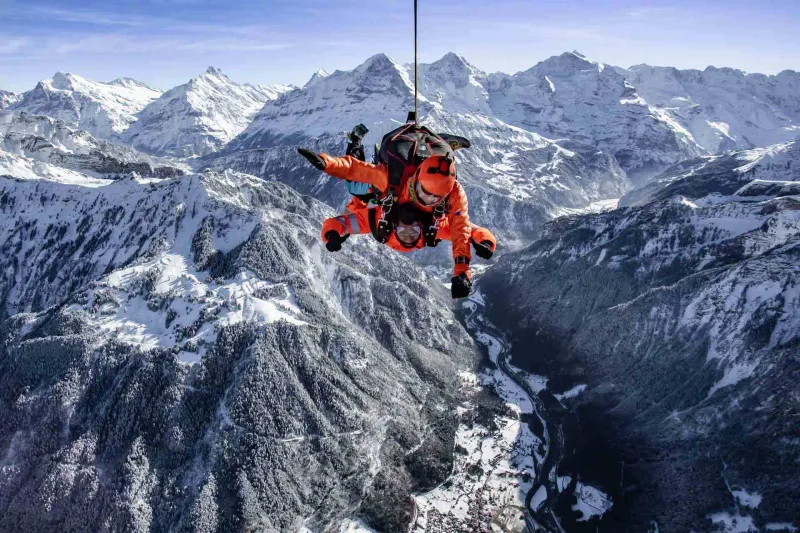 Skydiving Over the Swiss Alps