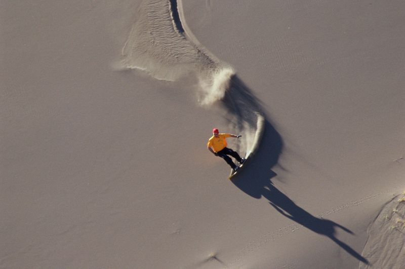 Sandboarding in Great Sand Dunes National Park