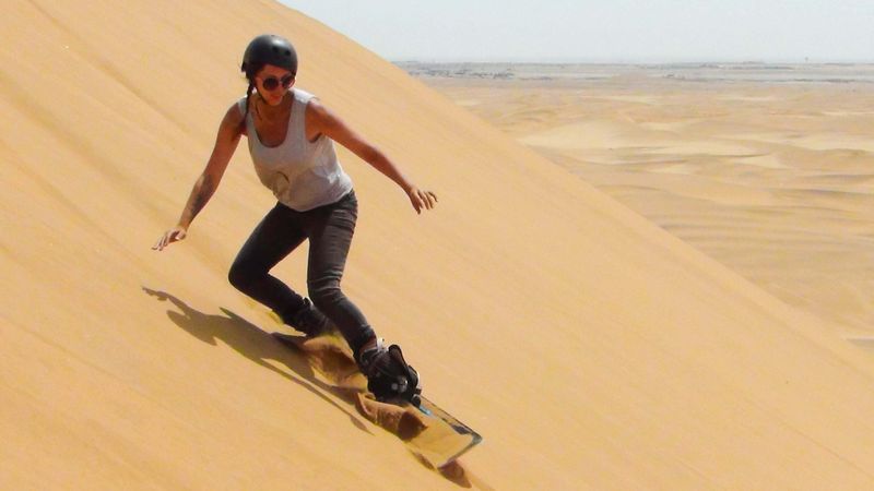 Sandboarding in Namibia