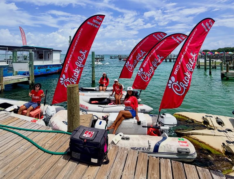 Crab Island Merch & More Delivers Chick-fil-A to Boaters