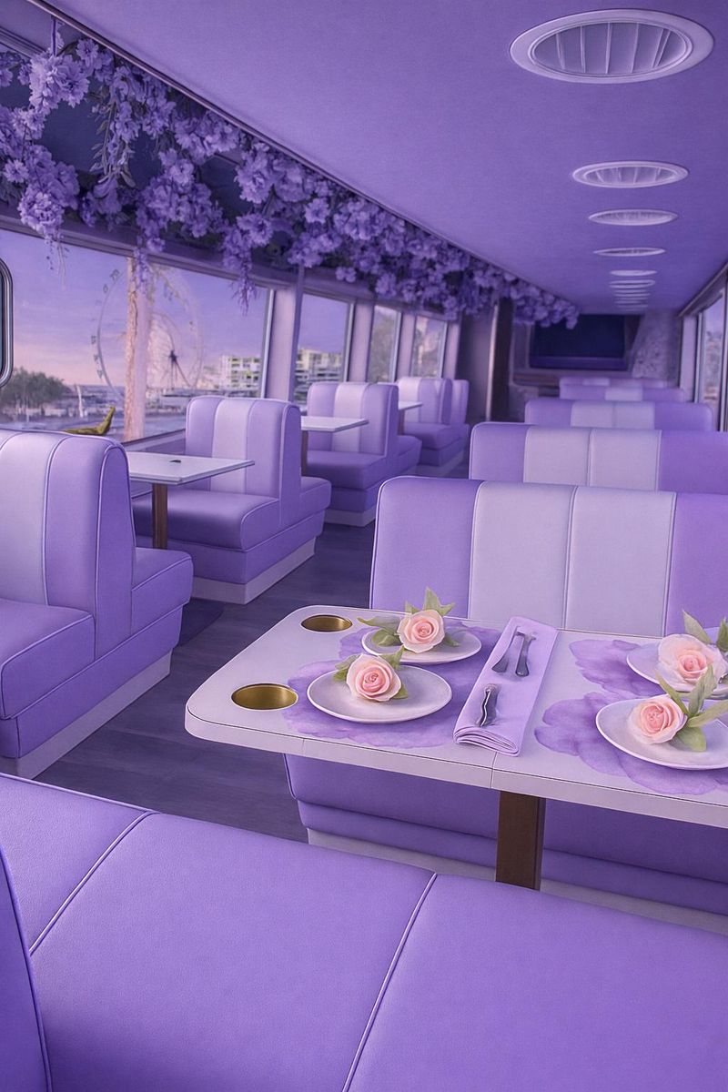 A Bus Transformed Into A Purple Paradise
