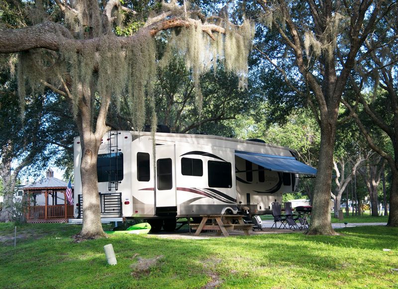 RV And Tent Camping Along The Water