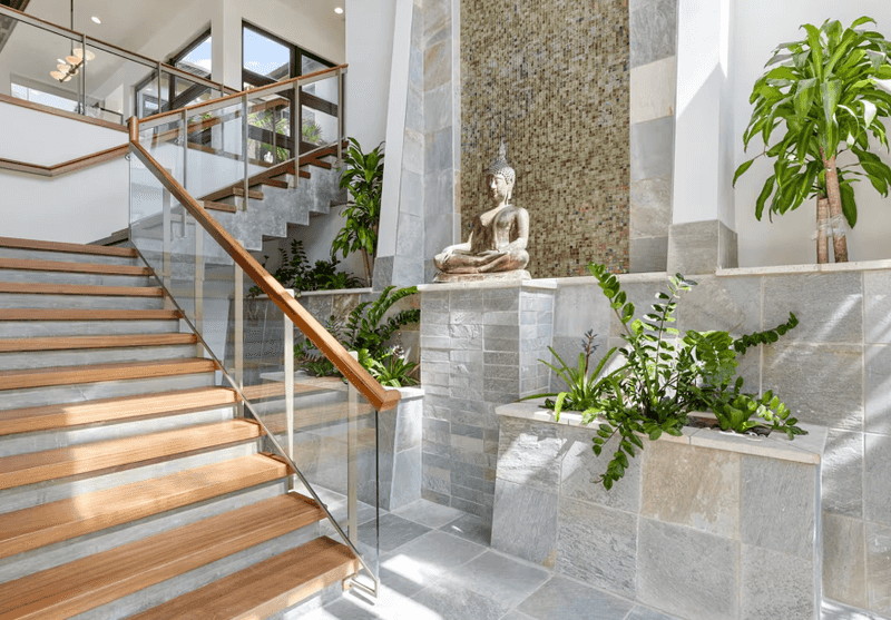 An Atrium Entrance That Sets the Zen Mood