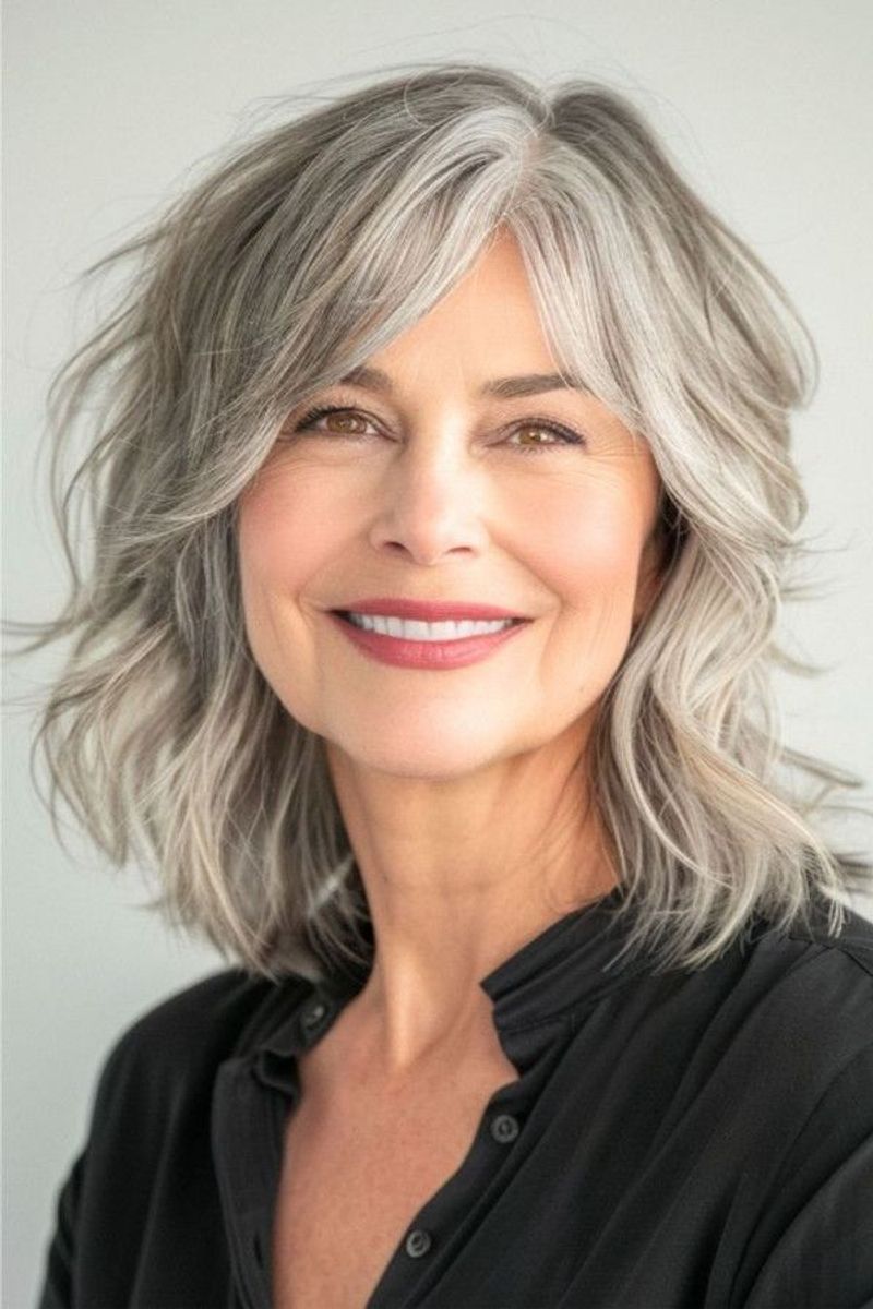 Shoulder-Length with Curtain Bangs