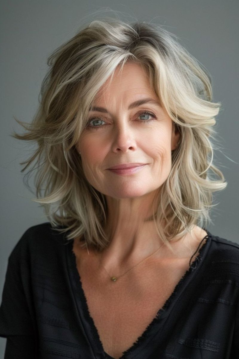 Tousled Mid-Length with Beachy Waves