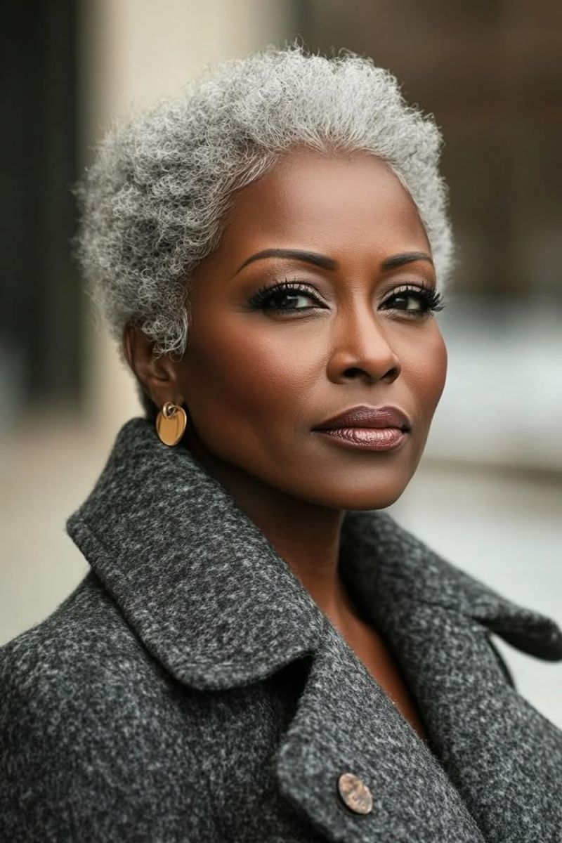 Silver Fox Tapered Afro