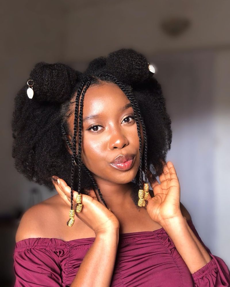 Afro with Beads
